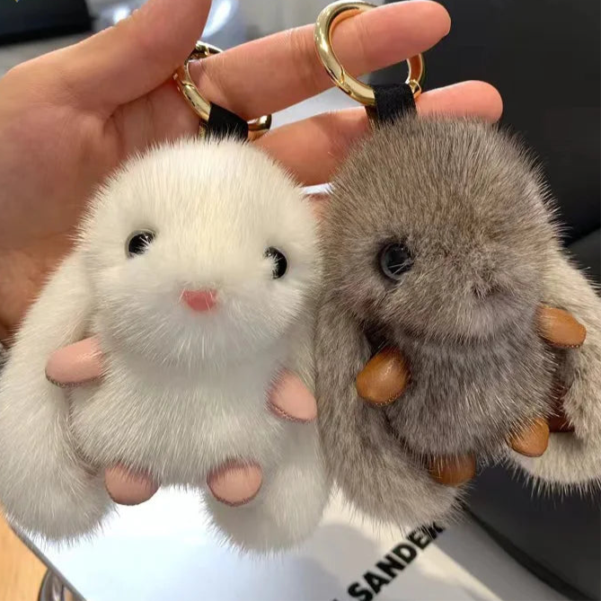 Pompon Bunny chaveiro
