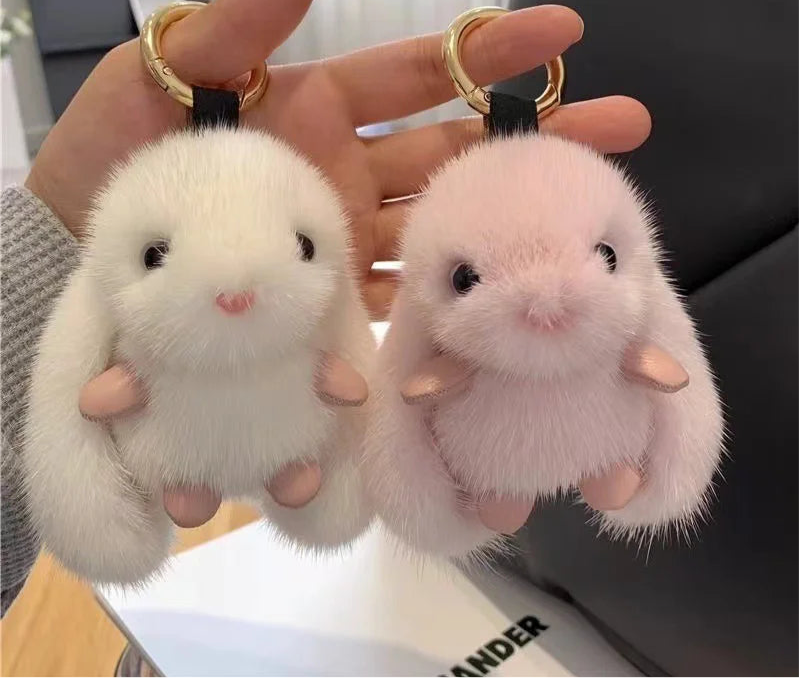 Pompon Bunny chaveiro